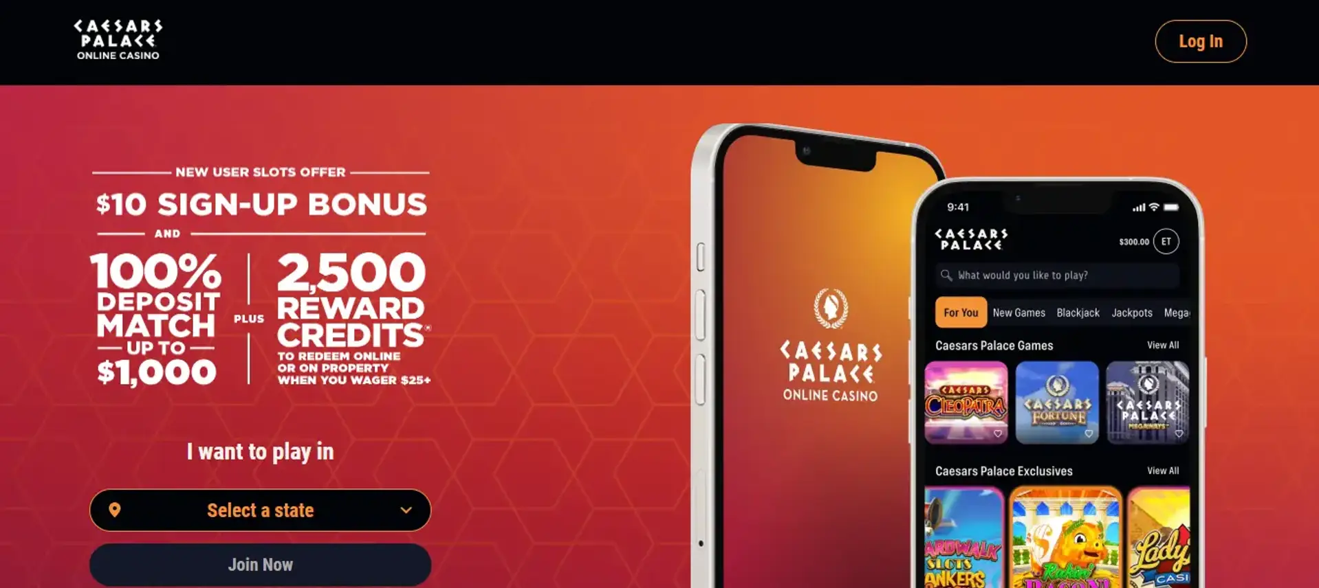 Caesars Palace interface